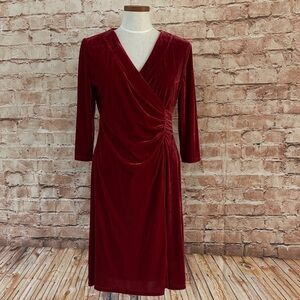 Soft Surroundings Hyannis Rich Red Velvet Dress
